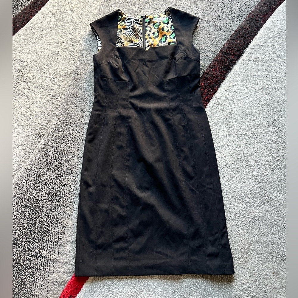 Boston Proper Black Square Neck Sheath Dress